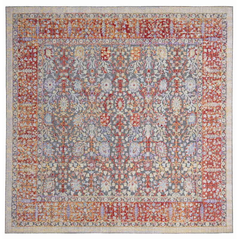 Younes Provance Performance Oriental Rug, Square 6'7"