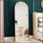 Fourth Generation Floor Mounted Full Length Mirror, Arched Aluminum Alloy Frame For Bathroom And Bedroom