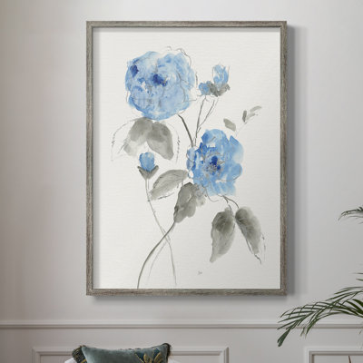 Sketchy Blue III Framed Print - Solid Wood 48576