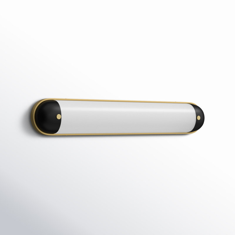 Miraval Dimmable LED Bath Bar, Black/Natural Aged Brass