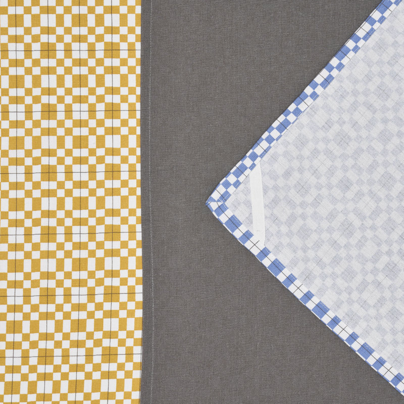 Tea Towel Kitchen Towel, Grey/Orange, 3