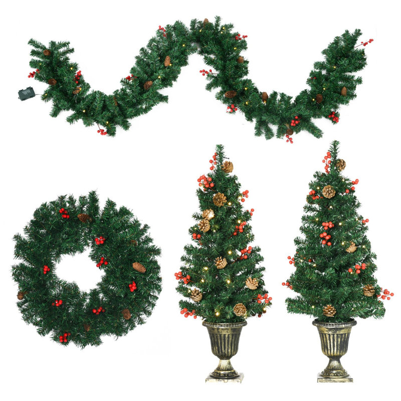 Ensemble de 4 pièces Prelit Holiday Christmas