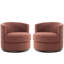 Fauteuil demi-tonneau pivotant en bois massif (ensemble de 2)-886466793