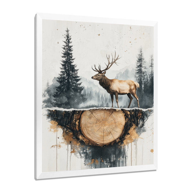 Graidy - Animals Wall Art, H 32 po x l 24 po, Reproduction encadrée d'une seule photo, Blanc