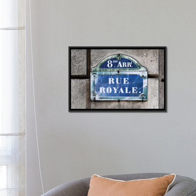 « rue royale », art textuel sur toile tendue