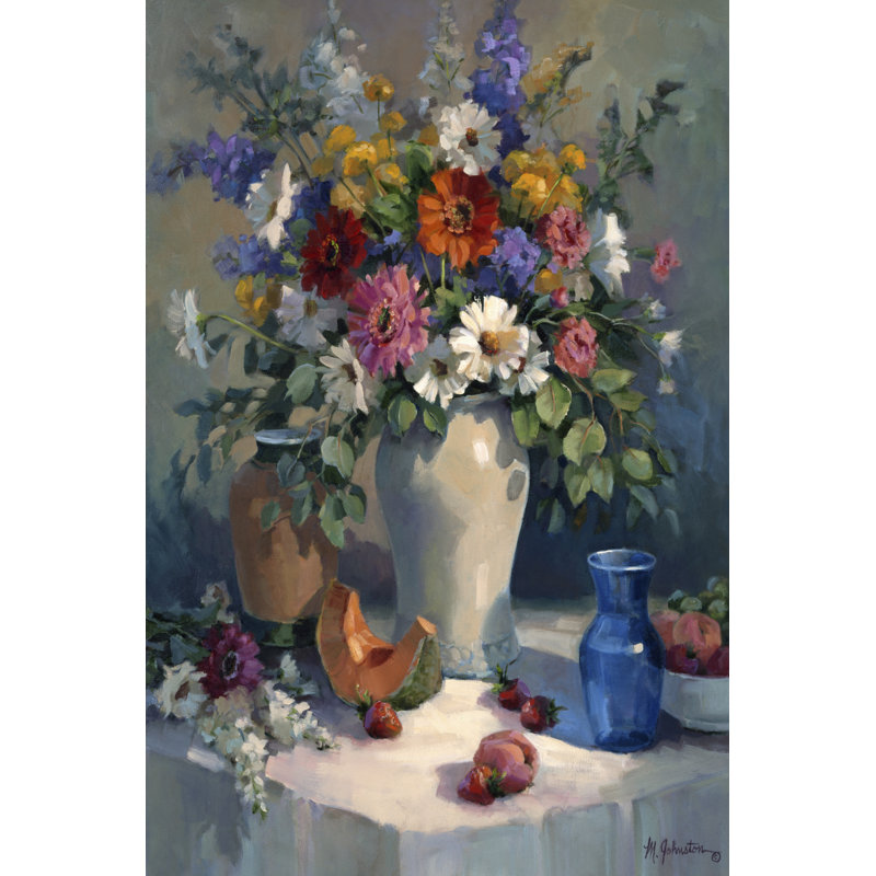 Fruit And Flowers by Maxine Johnston - Wrapped Canvas Painting, 76cm H x 51cm W