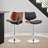Attie Swivel Adjustable Height Armless Bar Stool with Pedestal Base in Faux Leather and Metal-123457405-123457376