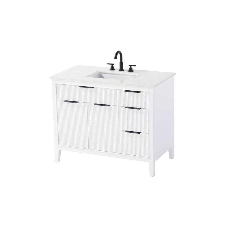 Meuble-lavabo simple 42 po blanc, 42", Blanc