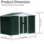 8x6 Feet Outdoor Storage Shelter, Metal, Galvanized Steel & Aluminum Alloy, Ventilated, Prevents And Growth 8ft X 6ft Metal Shed, , Steel, Alloy Frame, Weather , Ventilated For Fresh Interior-118136153