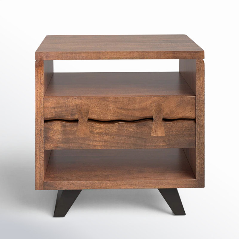 Madagascar 1 - Drawer Solid Wood Nightstand, Brown