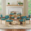 Ensemble de table de salle à manger ovale extensible, table de salle à manger en panneau de fibres à densité moyenne ronde à ovale de 39,37 po à 70,87 po, mobilier de salle à manger de luxe moderne et peu encombrant-129434336-129434338