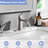 Brushed Nickel Waterfall Bathroom Faucet With Single Handle, Pop-Up Drain, And Deck Plate For 3 Sink Water Quality 1 Or Sinks, Water Design-128956921