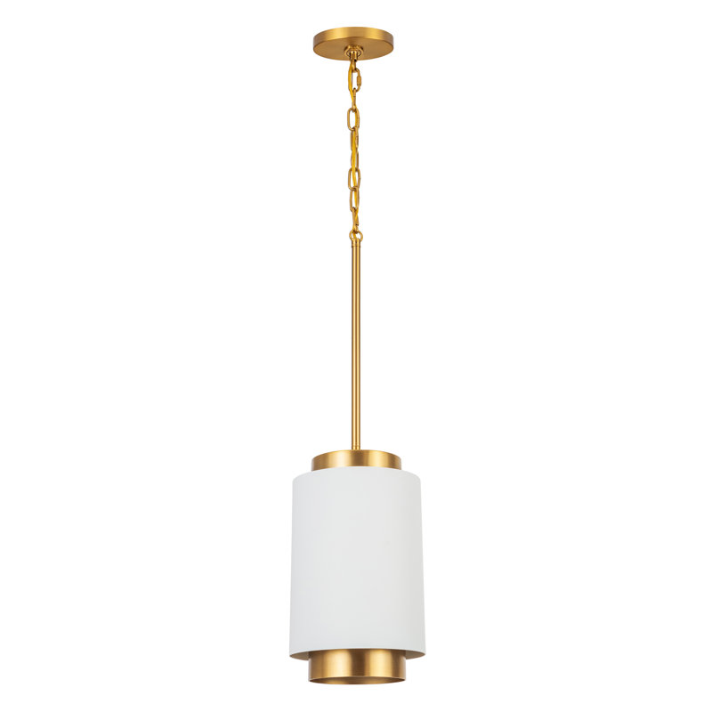 Luminaire suspendu cylindrique 1 lumière Ingrid, Blanc