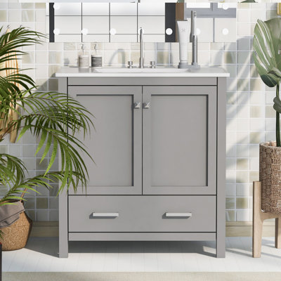 Emon 30'' Single Bathroom Vanity with Ceramic Top