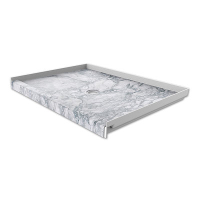 FlexStone® 48"W x 34"D Alcove Shower Base with Center Drain in Everest