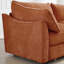 1 orange en velours avec accoudoirs intégrés, détails passepoilés, chenille douce avec bords d'accoudoirs passepoilés, rangement caché, matériau