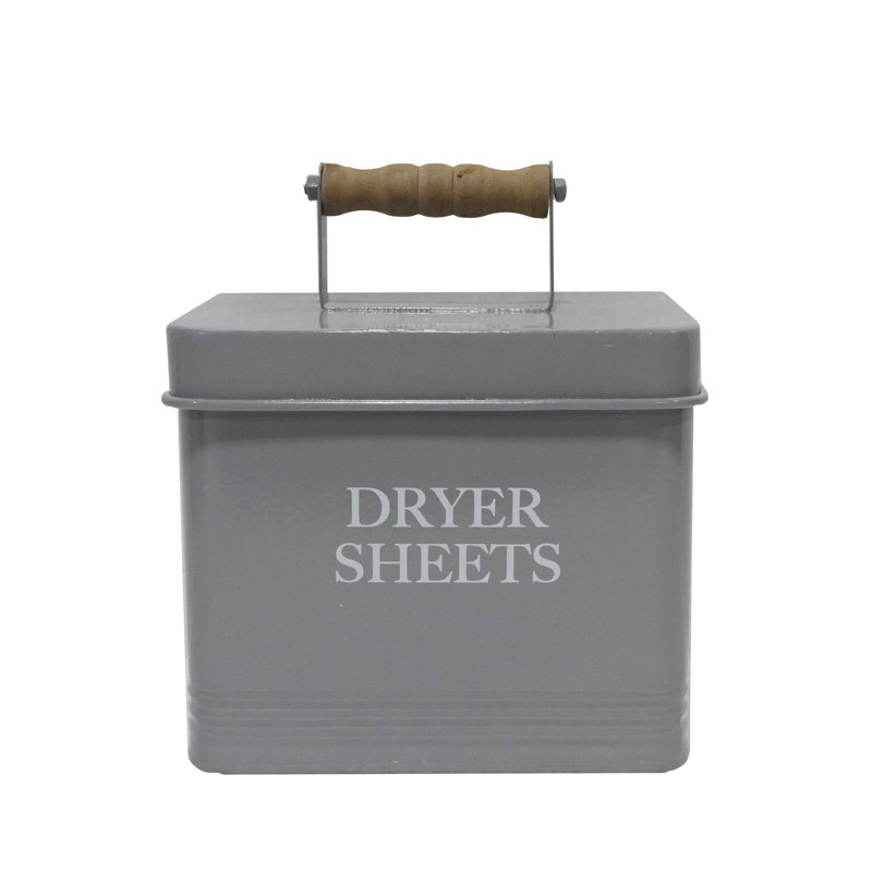 Boîte à draps en métal gris avec poignée 12,6 po