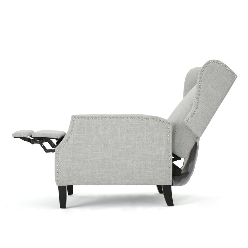 Fauteuil inclinable traditionnel confortable avec bordure cloutée pour la décoration intérieure, Taupe