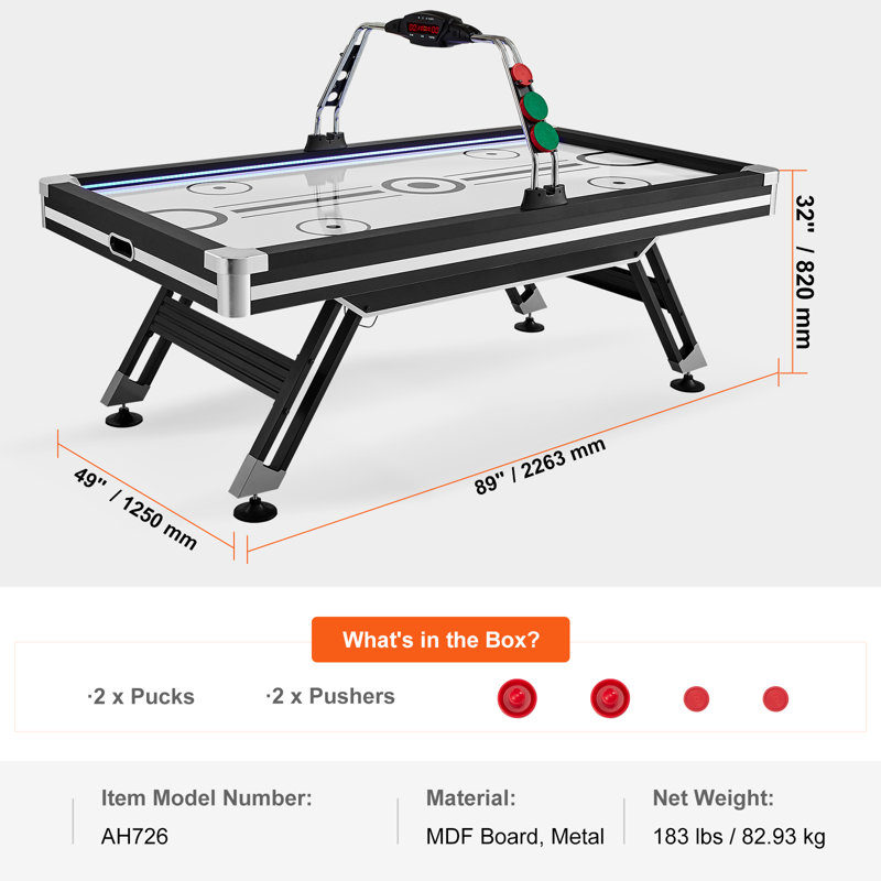 89" Air Hockey Table