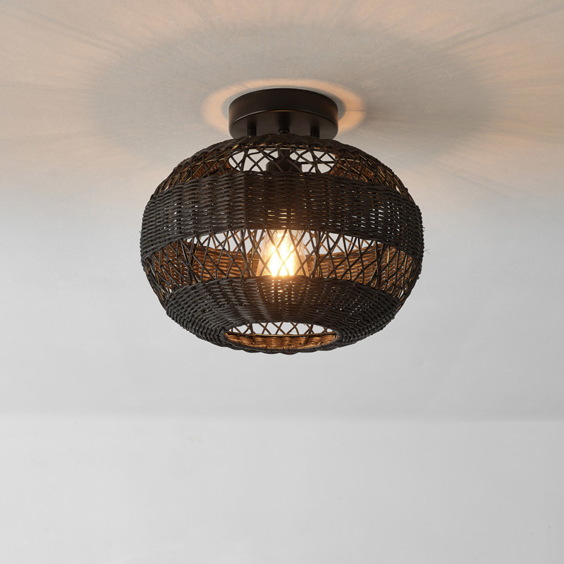 Stultz Rattan Semi Flush Mount