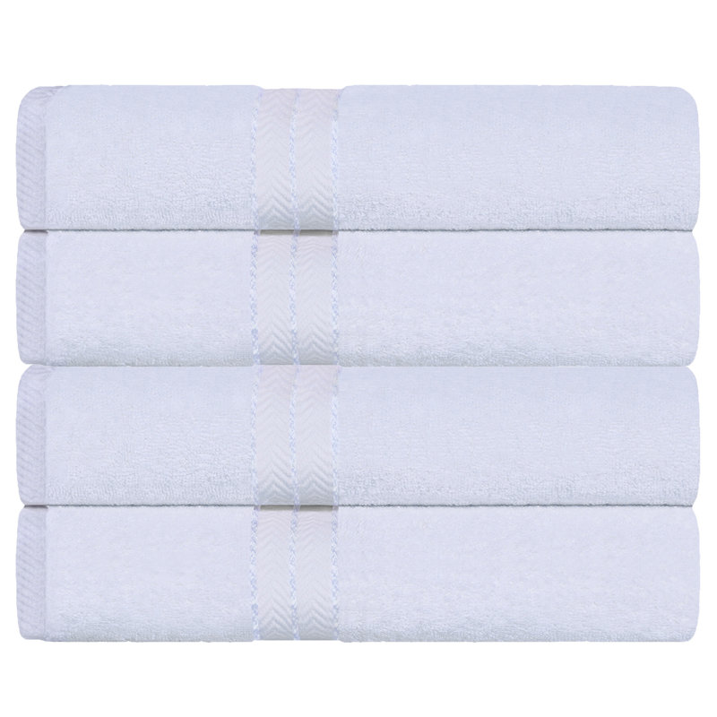 Josann Turkish Cotton Ultra-Plush Solid 4 Piece Bath Towel Set, White