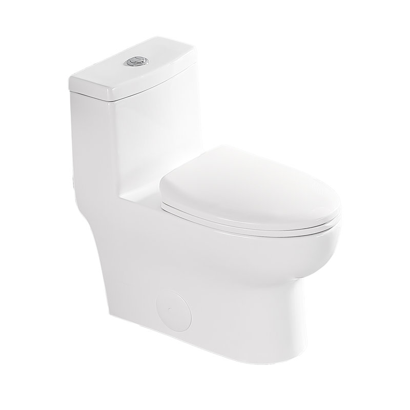 Toilette allongée une pièce à double chasse (siège inclus)