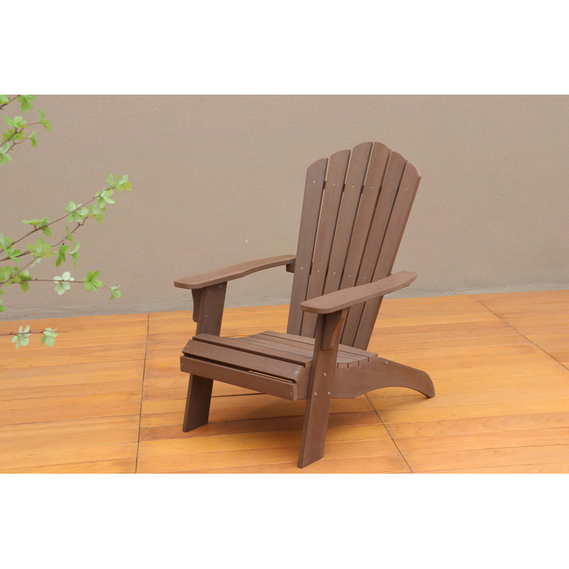 Chaise Adirondack en polystyrène durable pour la détente, Brun