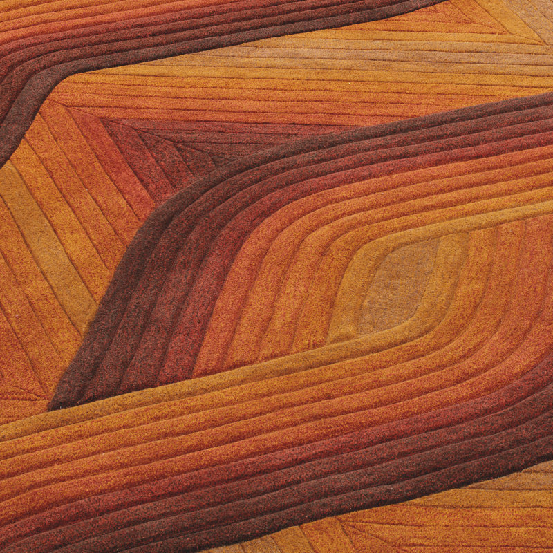 Flow Hand Tufted Wool Geometric Area Rug