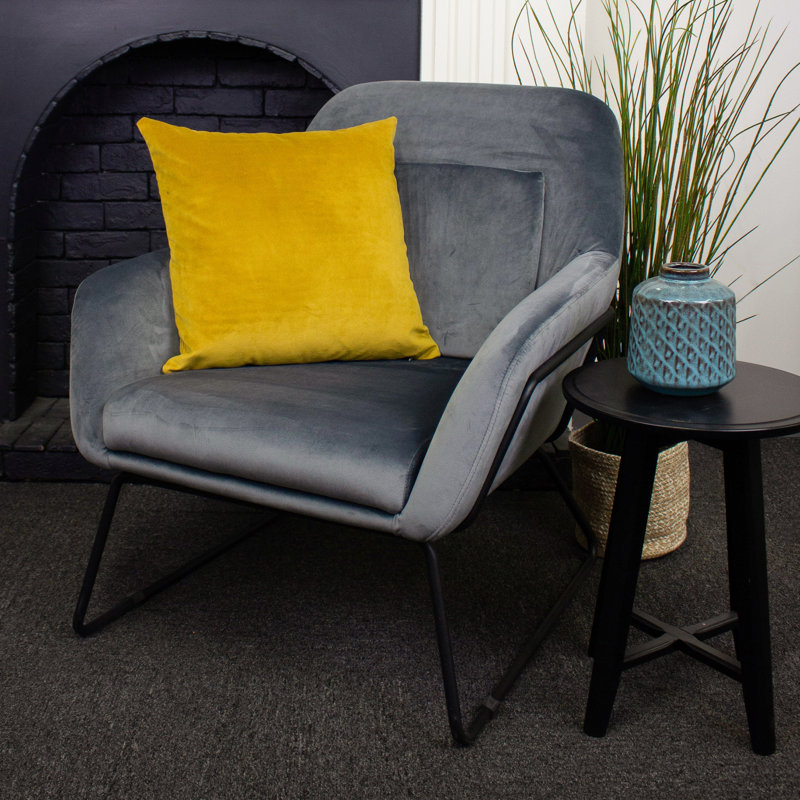 Housse et insert de coussin carré Frol Franklin Blush Luxury, Jaune, Polyester/ Bourre en polyester