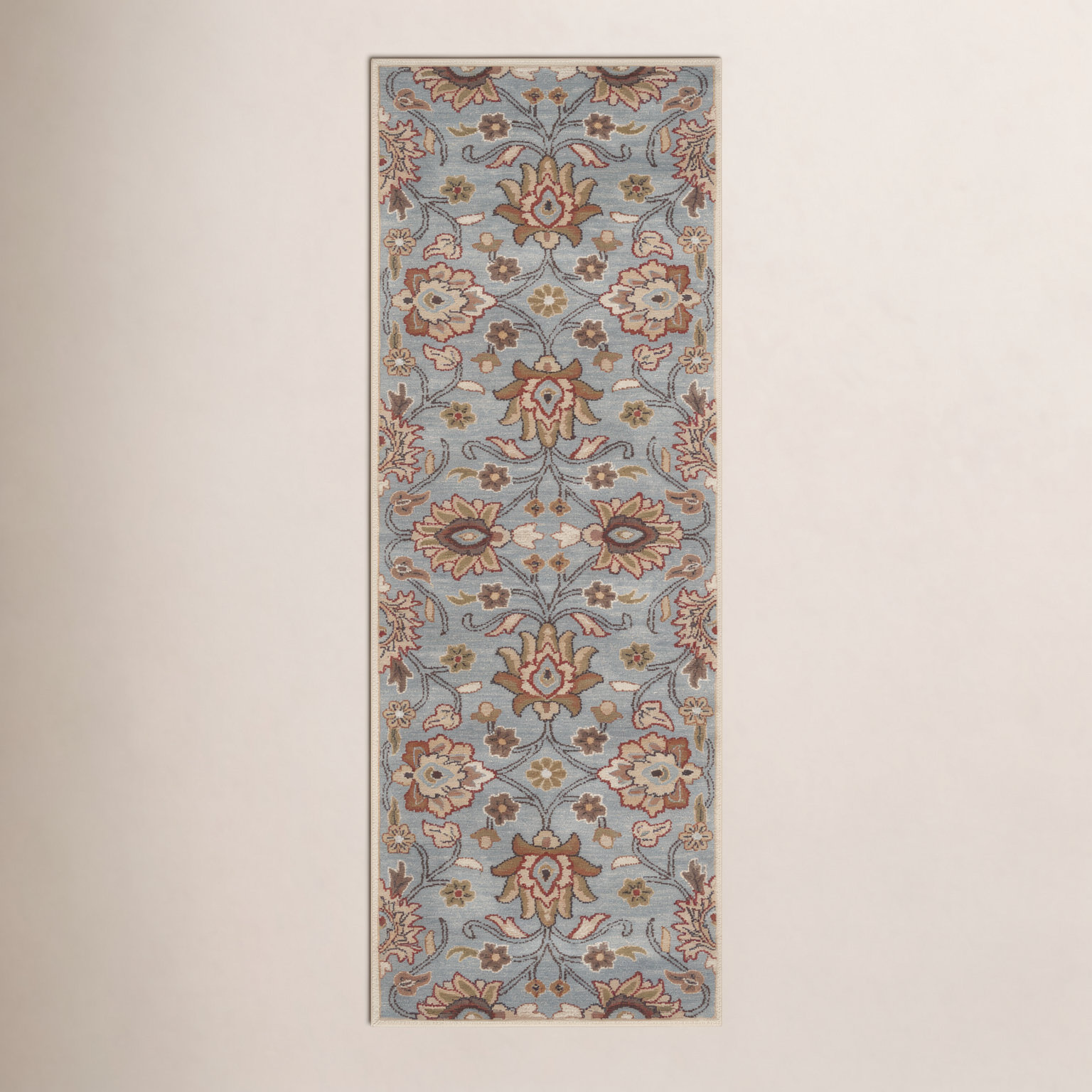 Arden Medium Gray Hand-Tufted Wool Floral Rug, Rectangle 3' x 12'