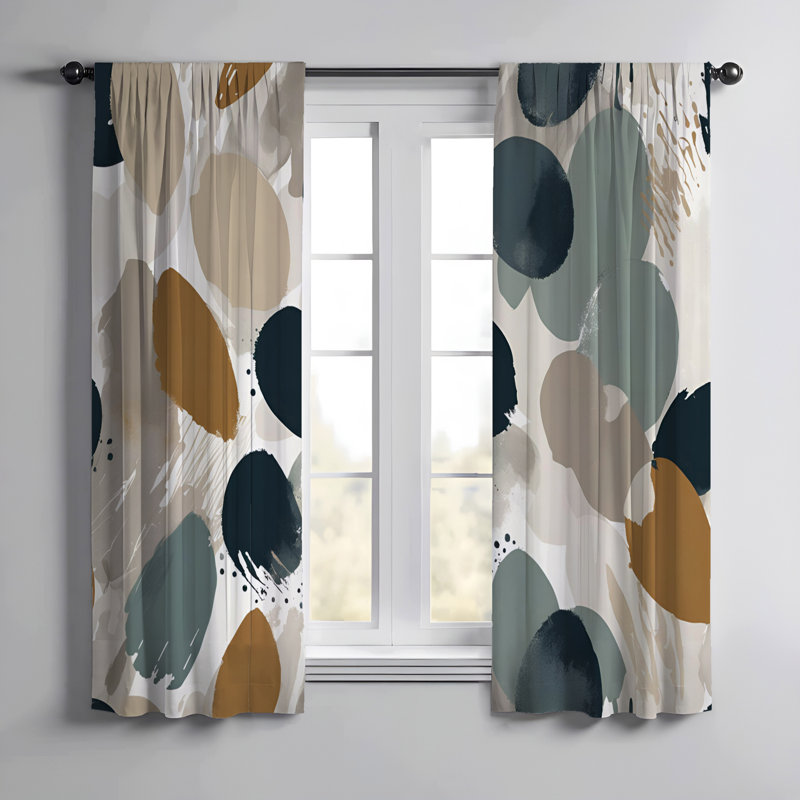 Paire de rideaux semi-transparents en polyester Draeden, L 40 po x L 52 po