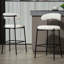 Tabouret de bar 26 po à hauteur de comptoir avec tabouret de bar en tissu avec base thermolaquée et repose-pieds-1122516180