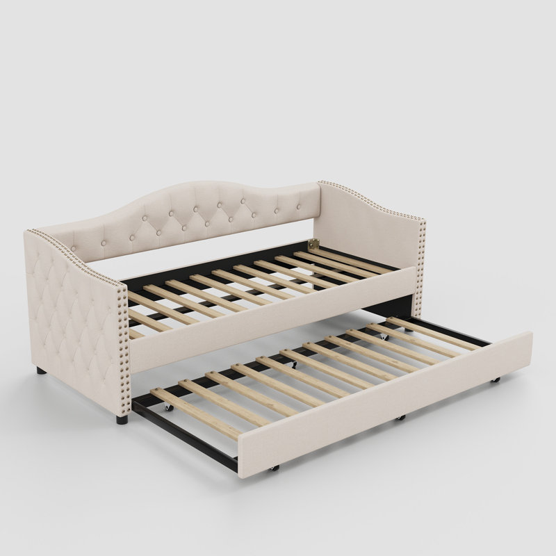 Kaevion Upholstered Daybed, Beige, Twin