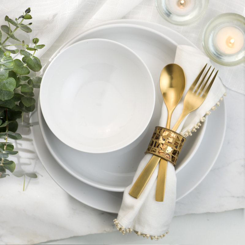 White Essential 12 Piece Dinnerware Set