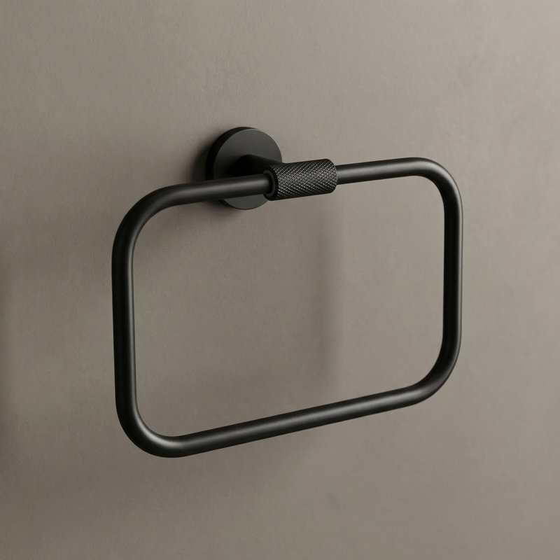 Forward Square Towel Ring, Black