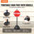 Portable Sign Post 5 ft Sign Stands with Hard Plastic Base, for No Parking Street Signs, Handicap Parking Sign, Movable Sign Stand with Wheels, Hardwares, Heavy-Duty Q235 Steel, Black