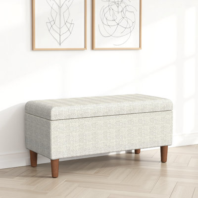 Banc de rangement décoratif Zia, tissu, brun, 36 po