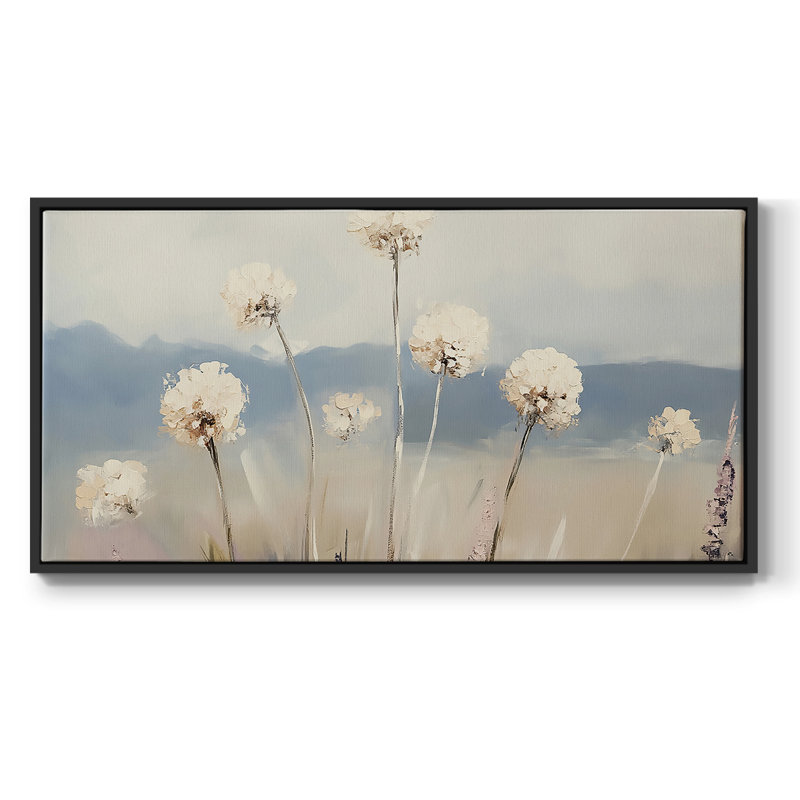 Botanical Series-CXCVI- Toile tendue avec châssis tendue - Prêt à accrocher, H 25 po x l 49 po, Noir
