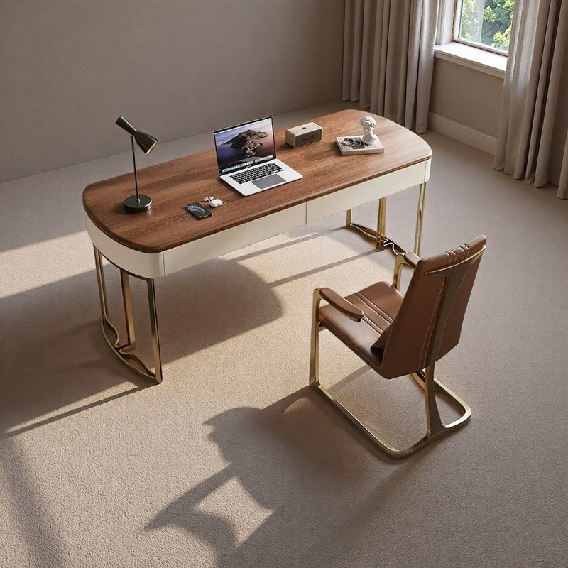 Minimalist and sophisticated desk, 29.52" H x 70.86" W x 23.62" D