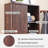 Riccio Freestanding Over The Toilet Storage Cabinet with Sliding Fluted Door Adjustable Shelf-907803548