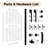 84"H × 48"W Modern K Shape Primed Sliding Barn Door with Installation Hardware Kit-102619192-122056418