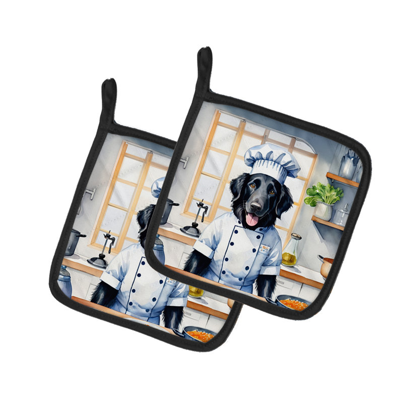 Caroline's Treasures The Dog Chef Polyester Potholder Set