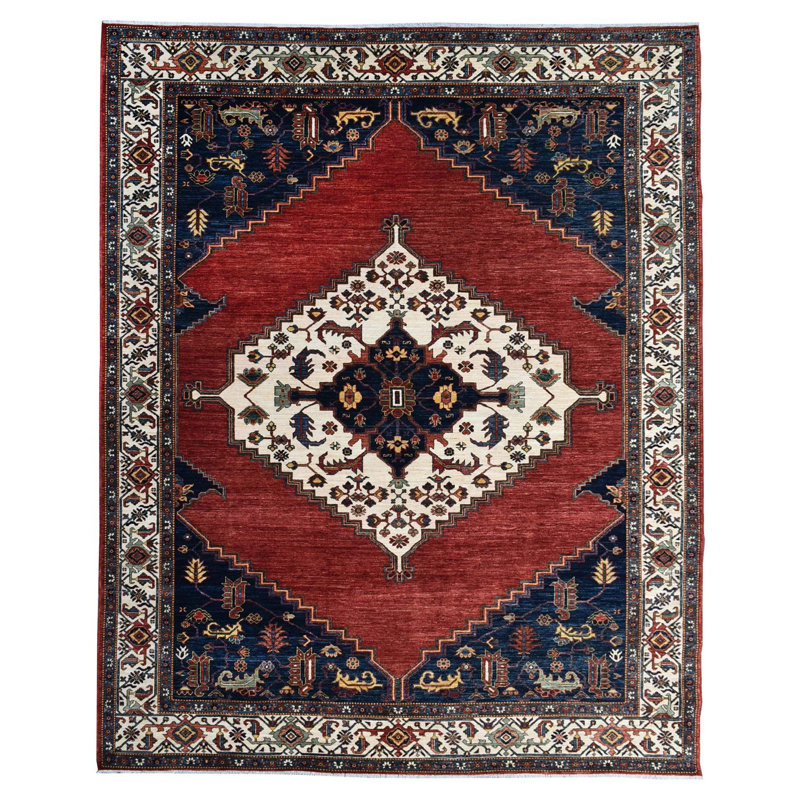 Tapis rouge nouvel âge unique en son genre 9 pi 2 po x 11 pi 11 po New Turkmen