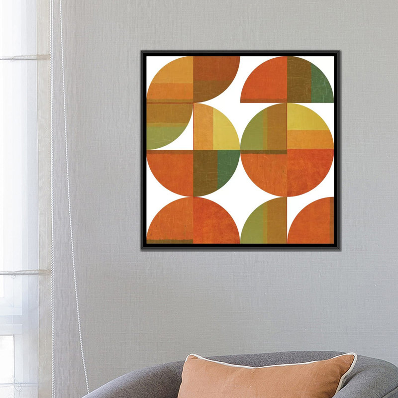«Four Suns Quartered», impression sur toile, H 26 po x l 26 po x P 1,5 po, Toile avec cadre noir, Pas de tapis