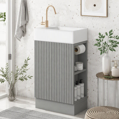 Meuble-lavabo 18,6 po avec lavabo et rangement latéral