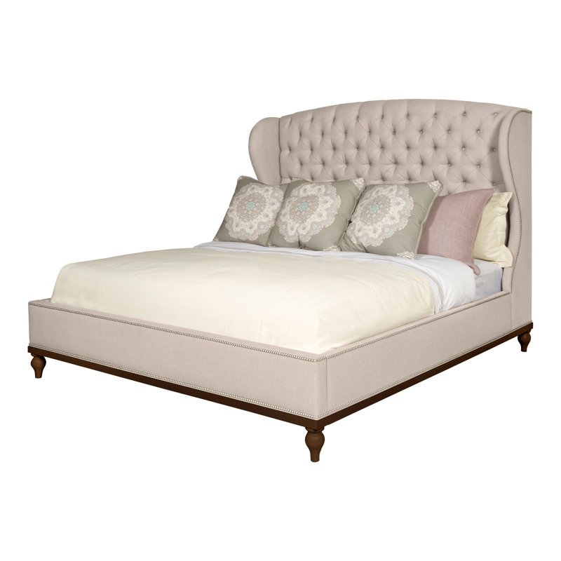 Emma Queen Upholstered Panel Bed, Navajo, Yes, Jiggles Fawn