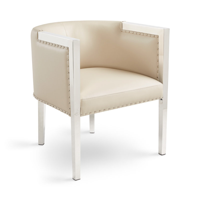 Fauteuil demi-tonneau de 25,2 po de largeur, Simili cuir, Brun