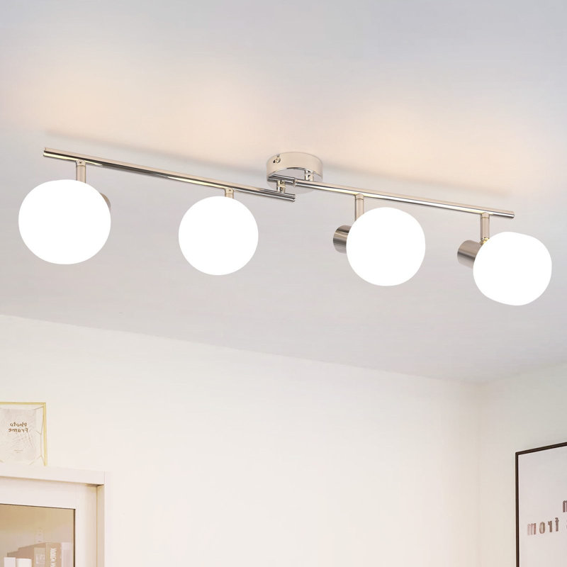 Ceiling spotlight 4-flame ceiling light living room - ceiling lamp spotlight indoor vintage glass ceiling spots E14 Morden design 350° swivel spots for bedroom hallway (without bulb)
