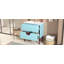 Ensemble de meuble-lavabo 30 po avec lavabo en céramique, meuble de rangement moderne à 2 tiroirs avec cadre en bois massif, bleu