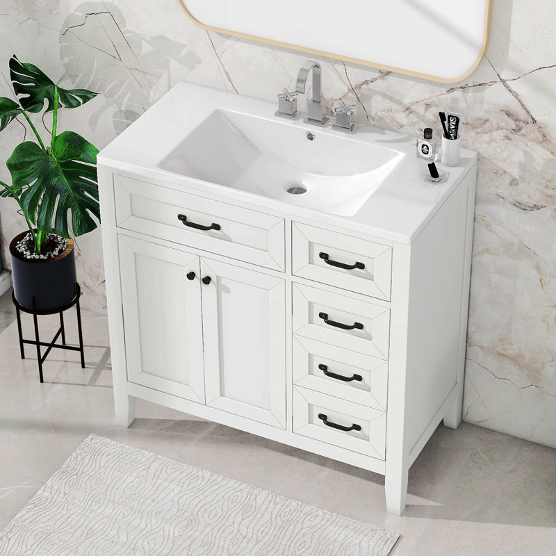 Meuble-lavabo 36 po avec lavabo, Blanc